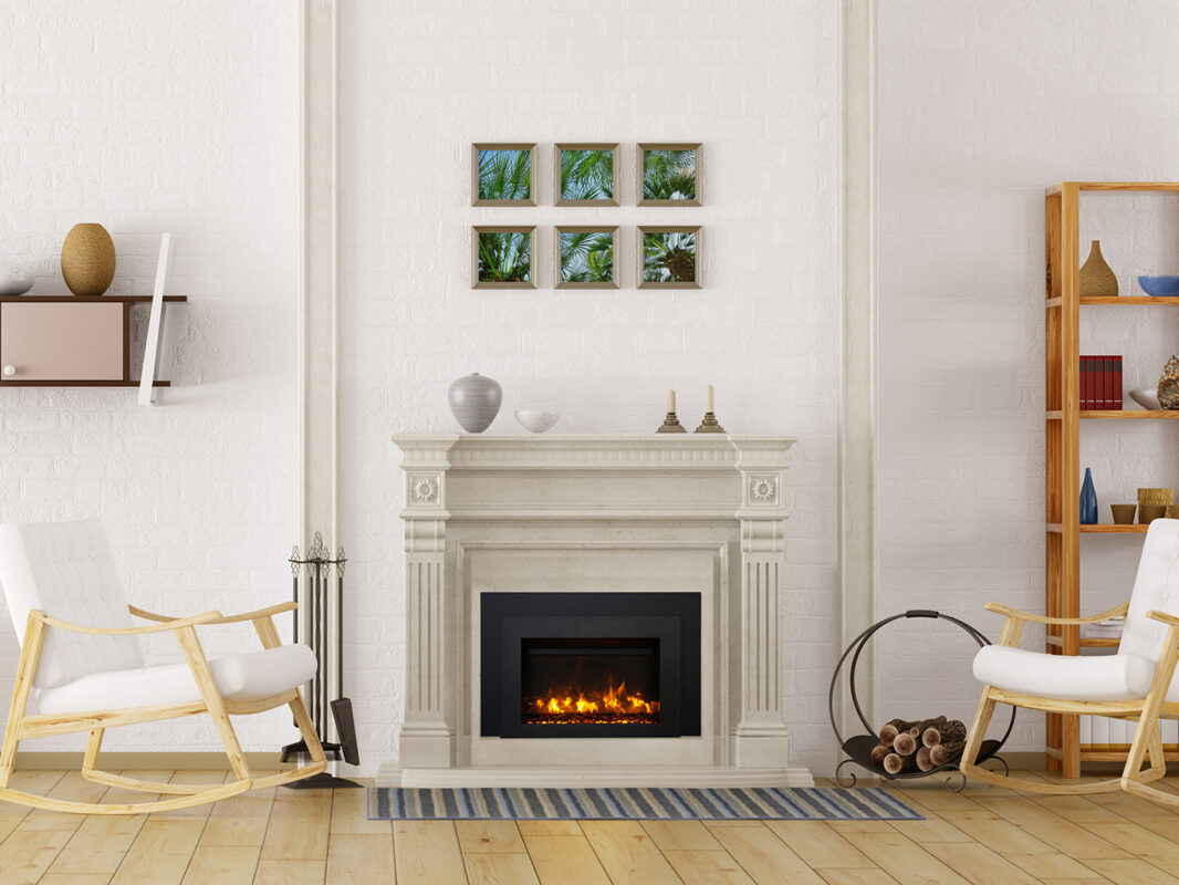 Ambiance® 30 Electric Fireplace Insert in a modern white room.
